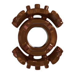 Metal abstract shape, 3d render
