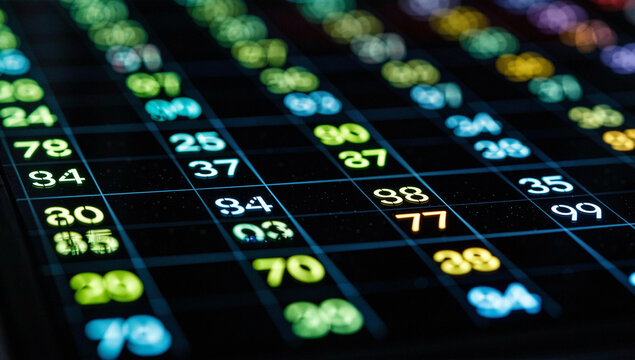 Luminous Numbers Displayed on a Grid