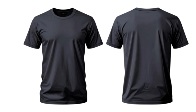 Professional Dark Gray T-Shirt Mockup in Front and Back View for Designers