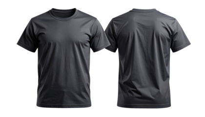 Professional Dark Gray T-Shirt Mockup in Front and Back View for Designers