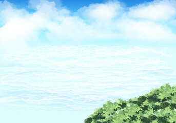 landscape with blue sky and clouds