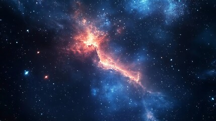 Explore the stunning cosmos with vibrant nebula clouds and twinkling stars in deep space galaxy view