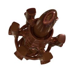 Metal abstract shape, 3d render