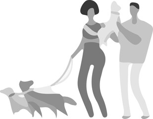 Family icon vector.A happy multiethnic family parents and little children.Vector silhouette of a happy family isolated on white background.