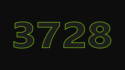 abstract glowing neon number illustration 4k.