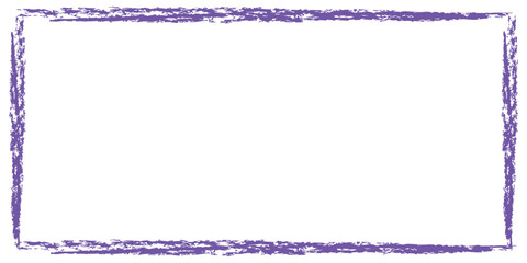 Crayon. Frame. Border. A hand drawn vector frame with a purple crayon or chalk scribble texture for a children's book, a school project, a creative poster, or a fun design element.