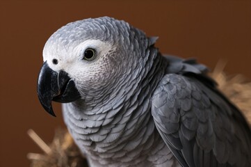 Fototapeta premium Gray parrot species native to Africa