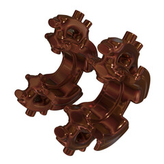 Metal abstract shape, 3d render