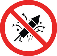 No fireworks prohibition sign vector graphic scalable eps illustration