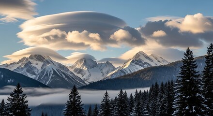 sunset over the mountains