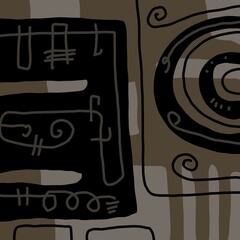 Minimal abstract image for printing. Picture for modern interiors. The picture is painted by hand on a tablet. © neurostructure