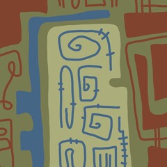 Minimal abstract image for printing. Picture for modern interiors. The picture is painted by hand on a tablet.