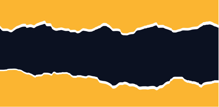 Torn Ripped Paper Banner Vector Illustration with Grunge Texture and Vintage Cardboard Edge Frame Design – Blank Empty Orange Note Page Hole Backdrop for Decoration and Creative Art Concept