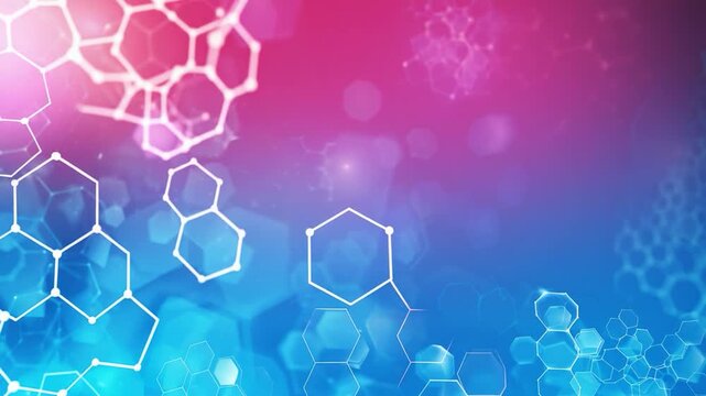 Hexagonal patterns on a blended blue and purple background