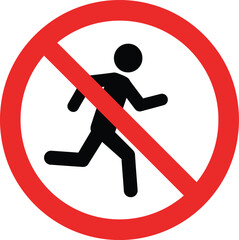 No running prohibition sign vector illustration scalable eps icon symbol alert warning