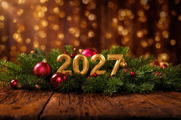 Warm holiday arrangement featuring numerical figures on a flat background