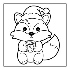 Cute Kawaii Christmas Coloring Book.