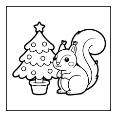 Cute Kawaii Christmas Coloring Book.