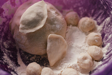 Ukrainian food, homemade dumplings