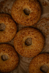round cookies with sugar,baking background