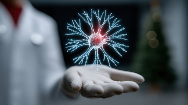 Advanced neural network technology demonstrating brain neuron structures scientific research in neuroscience innovative medical applications and healthcare data analysis