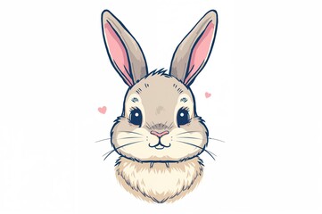 Fototapeta premium Adorable Rabbit Illustration for Kids' Apparel