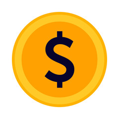 Golden coin with dollar symbol representing money and wealth