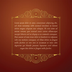 Elegant Golden Frame with Ornate Circular Detail for Decorative Design Projects