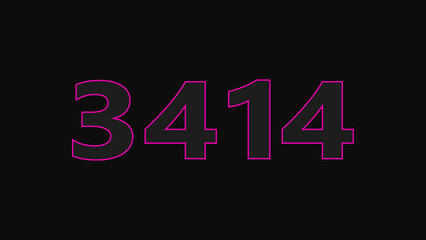 abstract glowing neon number illustration 4k.