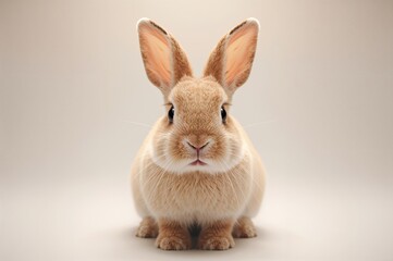 Fototapeta premium Adorable bunny against a plain white backdrop