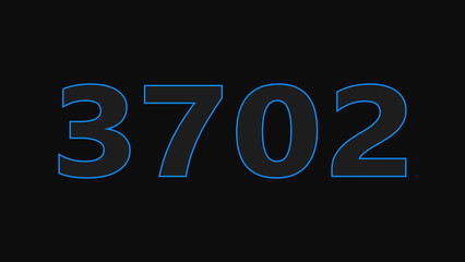 glowing neon number 3700 illustration . on a black background. and creating a stunning illustration 4k illustration