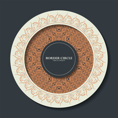 Elegant Ornate Decorative Circle Frame with Detailed Pattern and Blank Space
