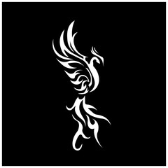 Ornamental Floral Design A classic black and white floral design element featuring elegant, curved leaves and intricate detailing. Perfect for use in decorative borders, logos