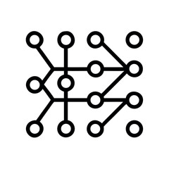 Abstract geometric pattern of interconnected circles and lines forming a complex network