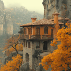 old castle in the mountains, Greece