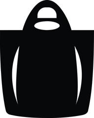 Black Silhouette of a Shopping Bag on a White Background tote bag handbag