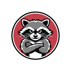 Raccoon Mascot Logo – Angry Cartoon Raccoon Esports Team Badge Vector