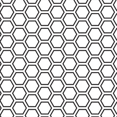 black & White Seamless Honeycomb Pattern Illustration  background
