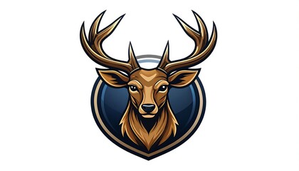 Fototapeta premium Deer head emblem, stylized