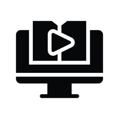  video tutorial glyph icon illustration vector graphic.eps