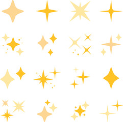 Hand drawn sparkling star collection with festive elements