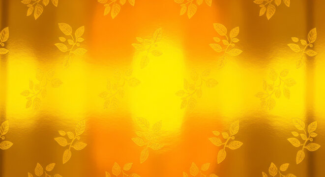 Golden Leaves on a Radiant Warm Background Abstract