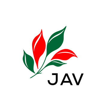 Modern Abstract Leaf Logo Design &ndash; JAV Later Logo, Red and Green Nature-Inspired Brand Icon
