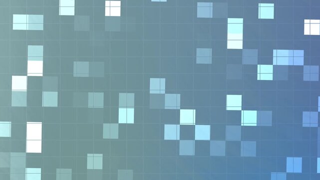 Abstracts Twirls Blink Square, Abstract pixelated background with shimmering squares in teal and blue colors slowly moving,  Stock royalty free video.