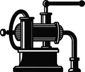 Modern illustration of an electric water pump machine for industrial or domestic use