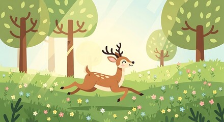 Naklejka premium deer in the woods