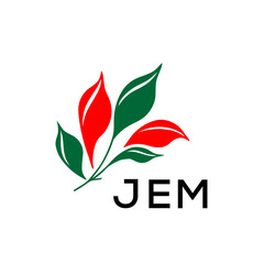 JEM Nature Inspired Minimalist Logo Template, JEM Later Logo, Elegant Botanical Logo with Abstract Leaves, 
