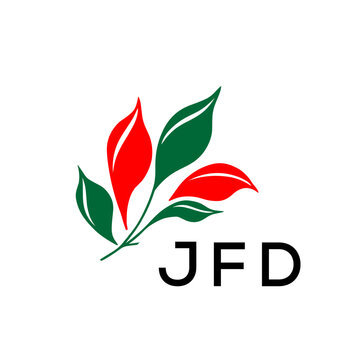 JFD Nature Inspired Minimalist Logo Template, JFD Later Logo, Elegant Botanical Logo with Abstract Leaves, 
