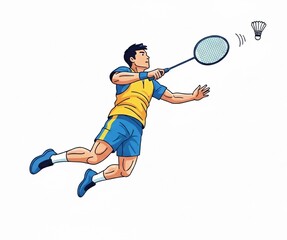badminton player with ball