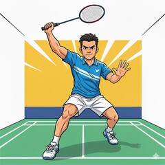 badminton player in action